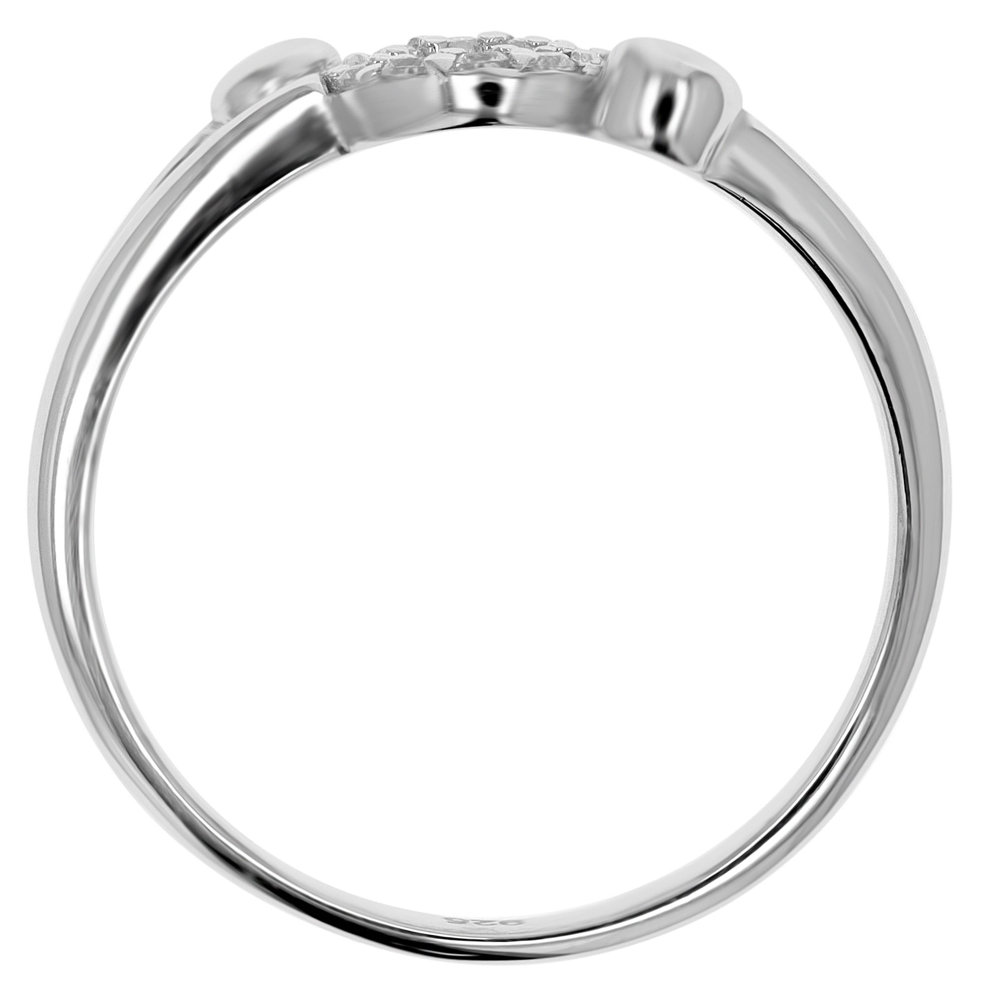 925/- Echt Silber Damenring "Pansy", rhodiniert, Gr. 52