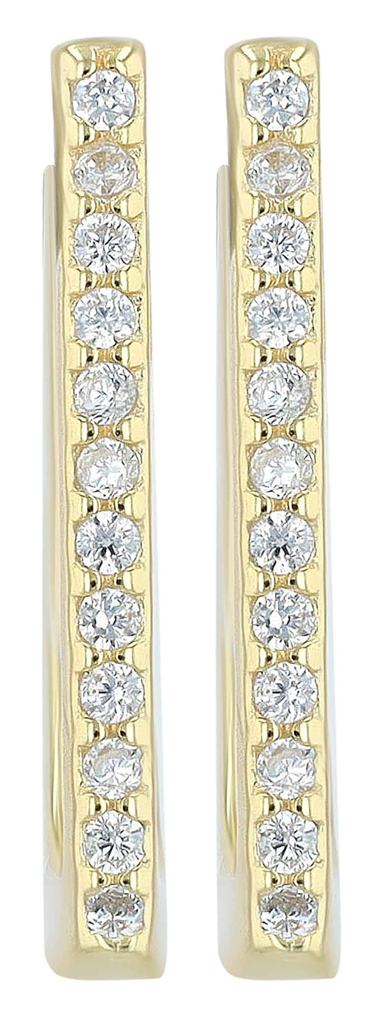 "Marielle" 925/- Echt Silber Creolen, Zirkonia, vergoldet