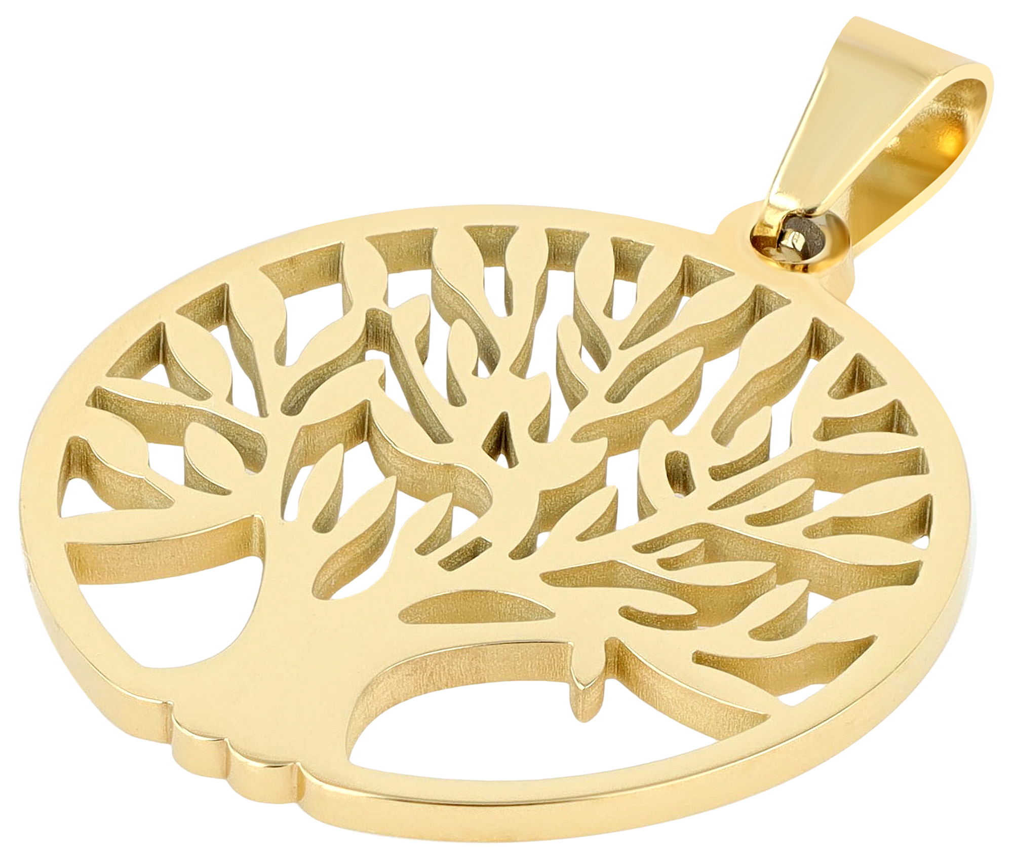 "Casique" Edelstahlanhänger, Lebensbaum, goldfarben