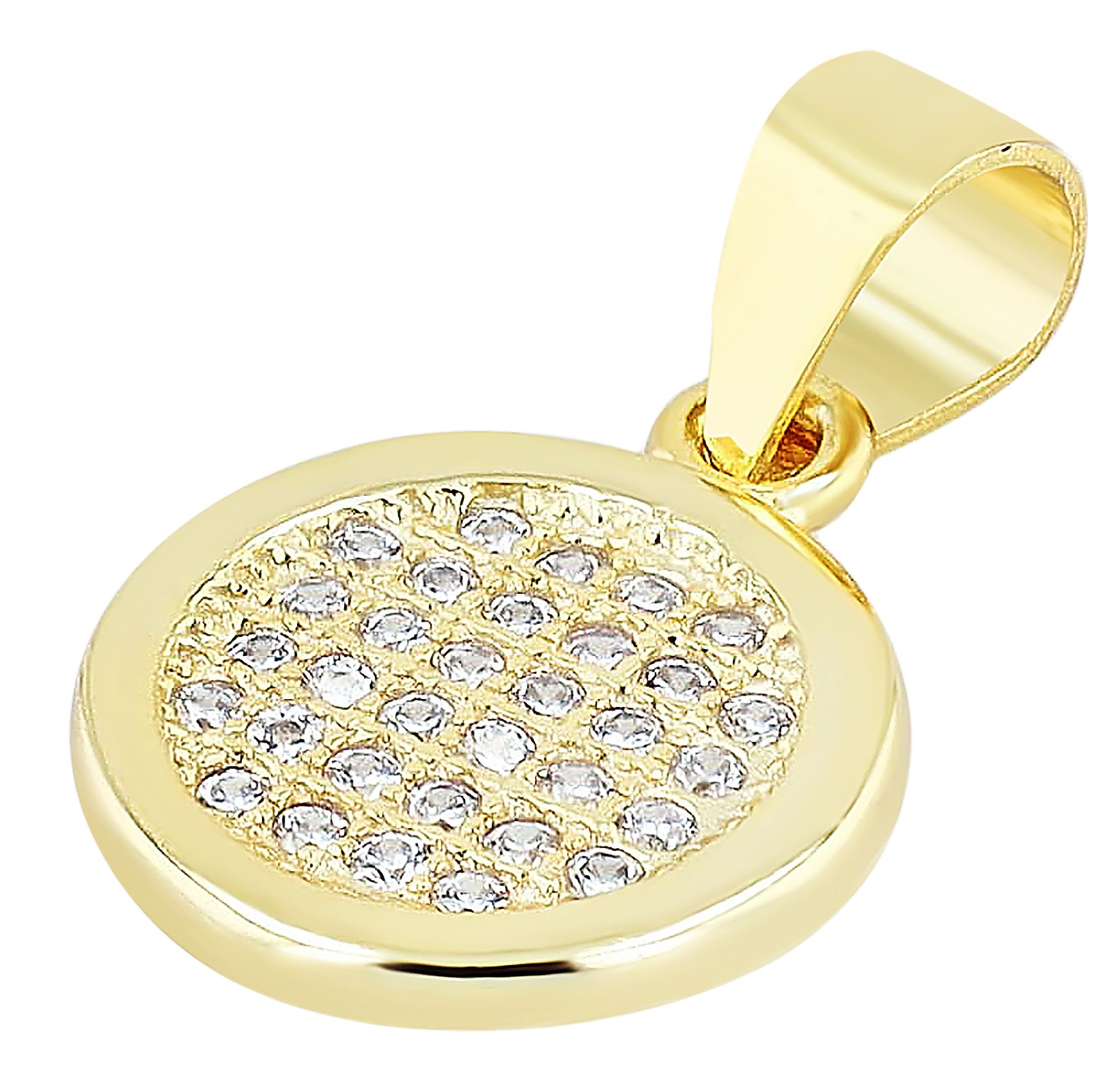 "Swea" 925/- Echt Silber Schmuckset mit Ohrsteckern und Anhänger, Zirkoniabesatz, goldfarben