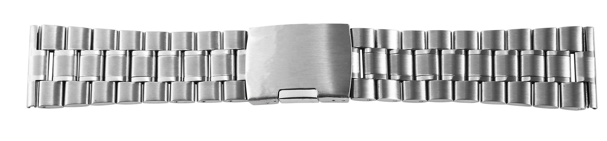 Edelstahl-Uhrenarmband, silberfarben, 24 mm