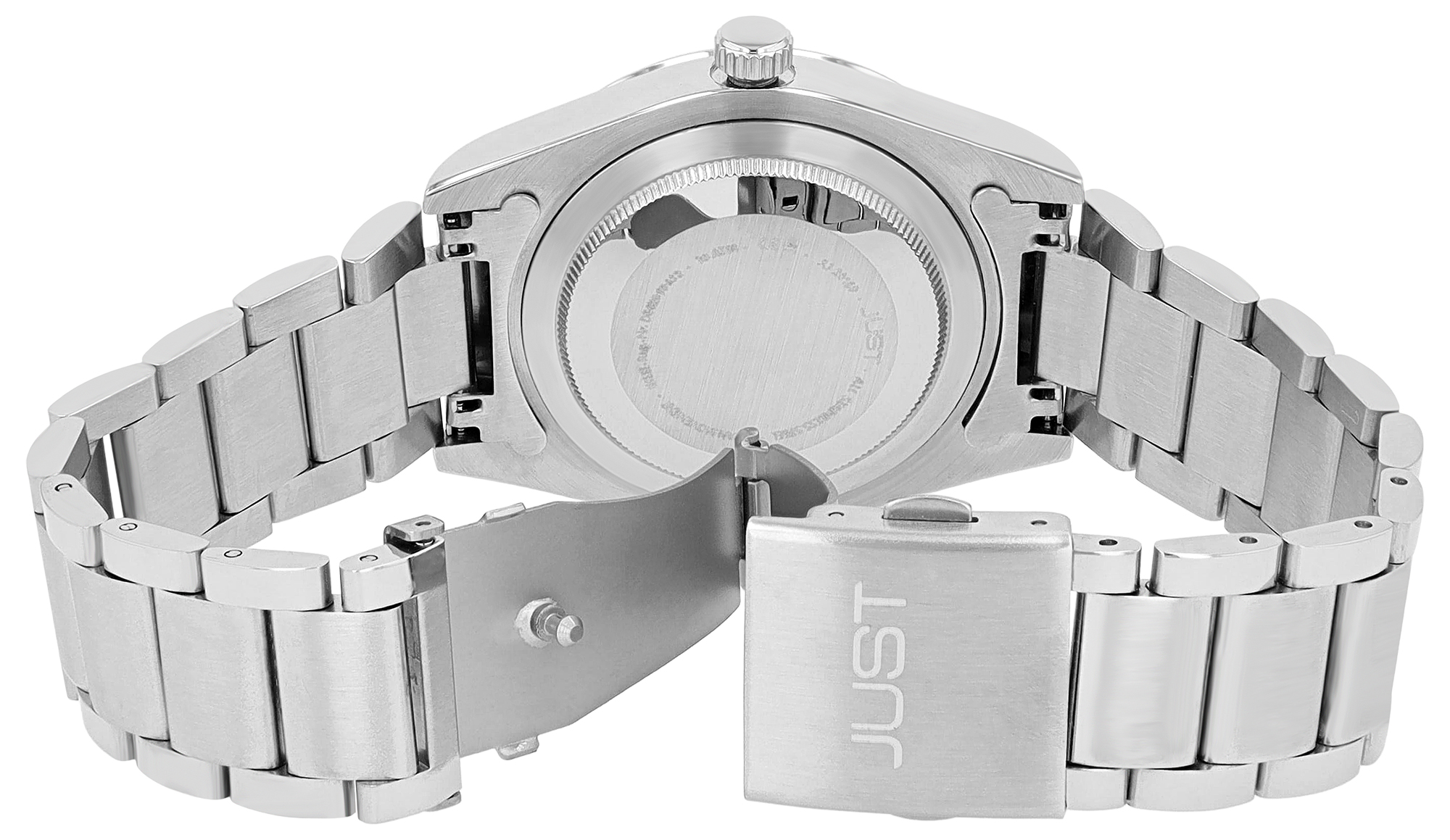JUST Herrenuhr "Mailo" mit Edelstahlarmband, Ø 41 mm, 10 ATM, silberfarben/ türkis
