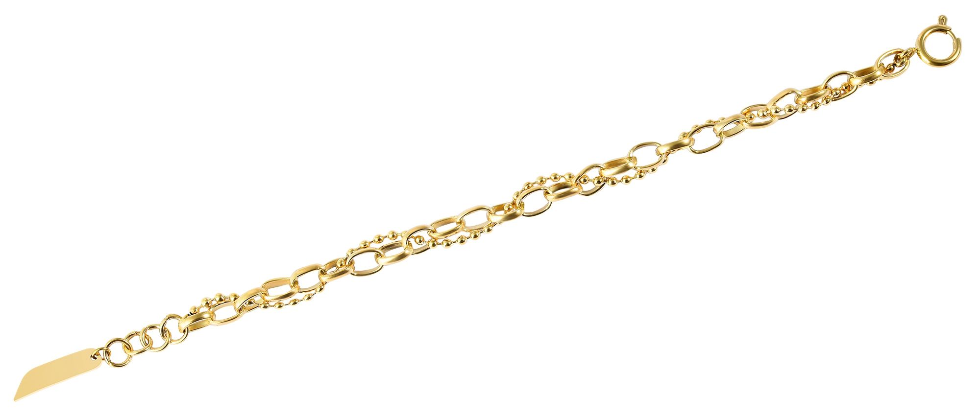 "Caja" Armband, Edelstahl, Gravurplatte, 18 cm, goldfarben