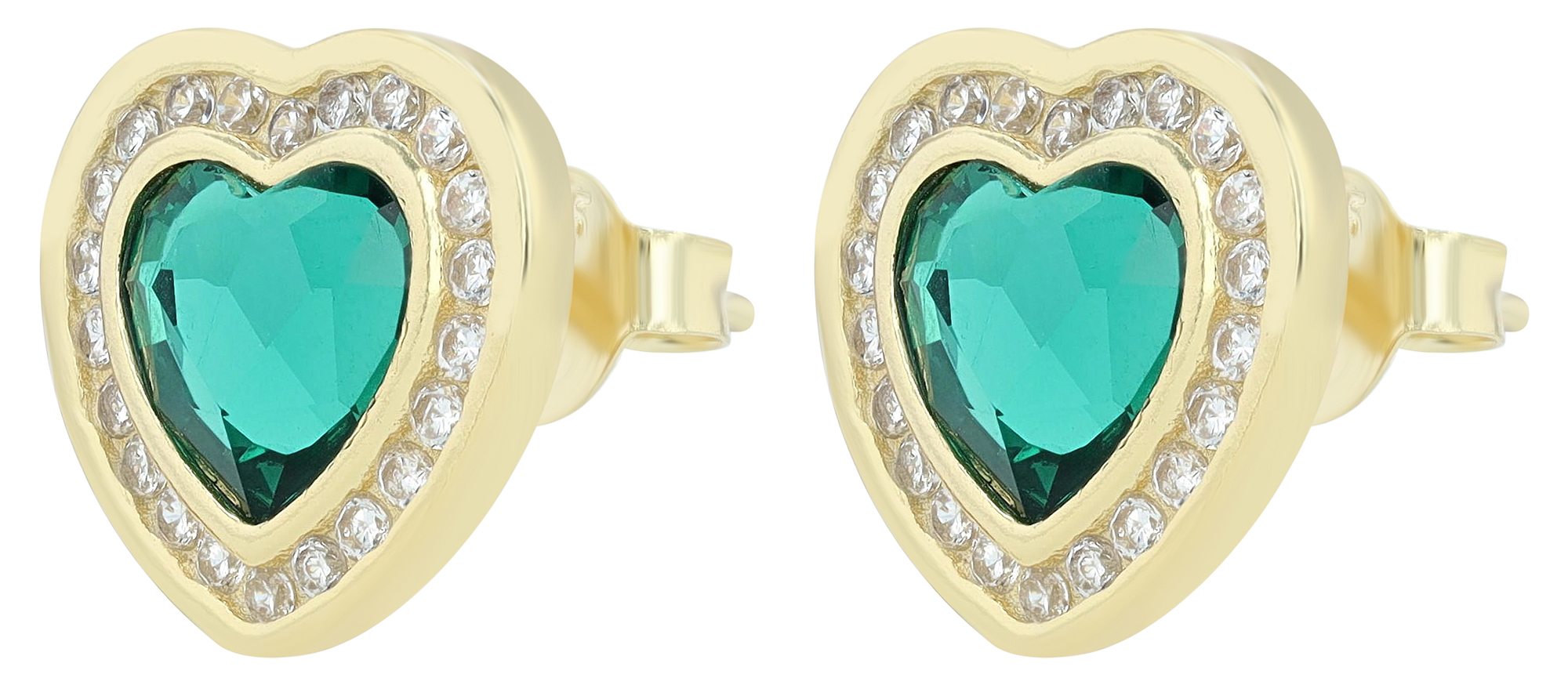 "Alvira" 925/- Echt Silber Ohrstecker vergoldet Zirkonia Herz