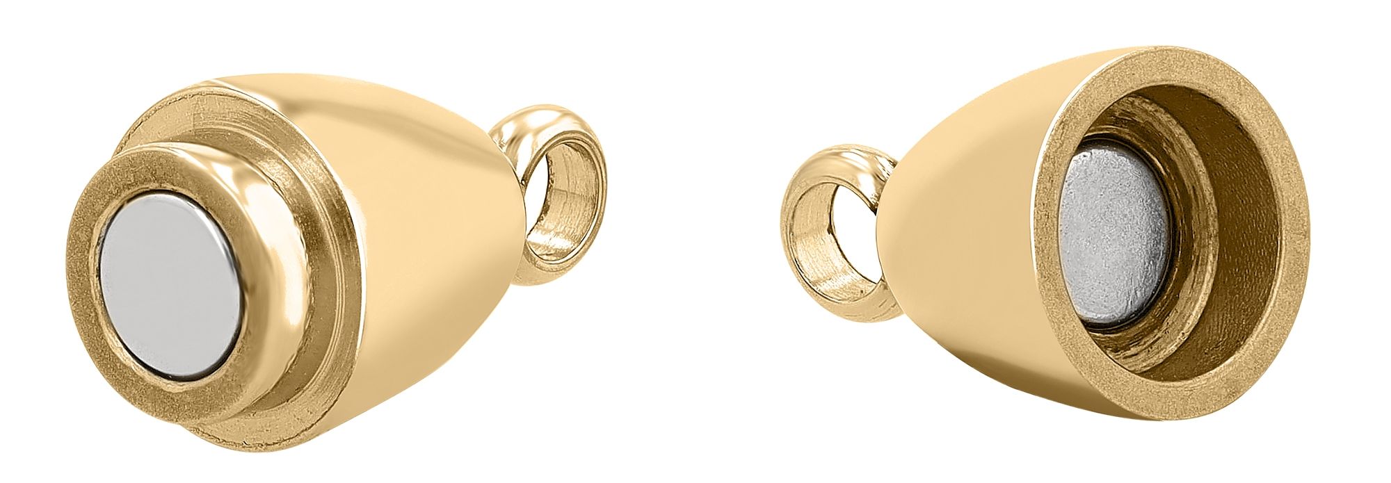 Edelstahl ovale Magnetschließe, goldfarben, 8 mm