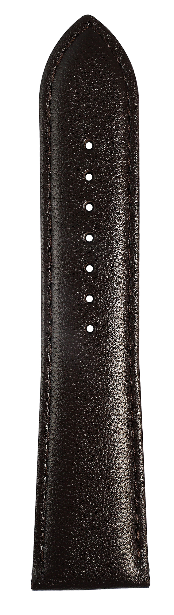 Gr 20 mm Uhrenarmband aus Echtleder in dunkel braun, genäht