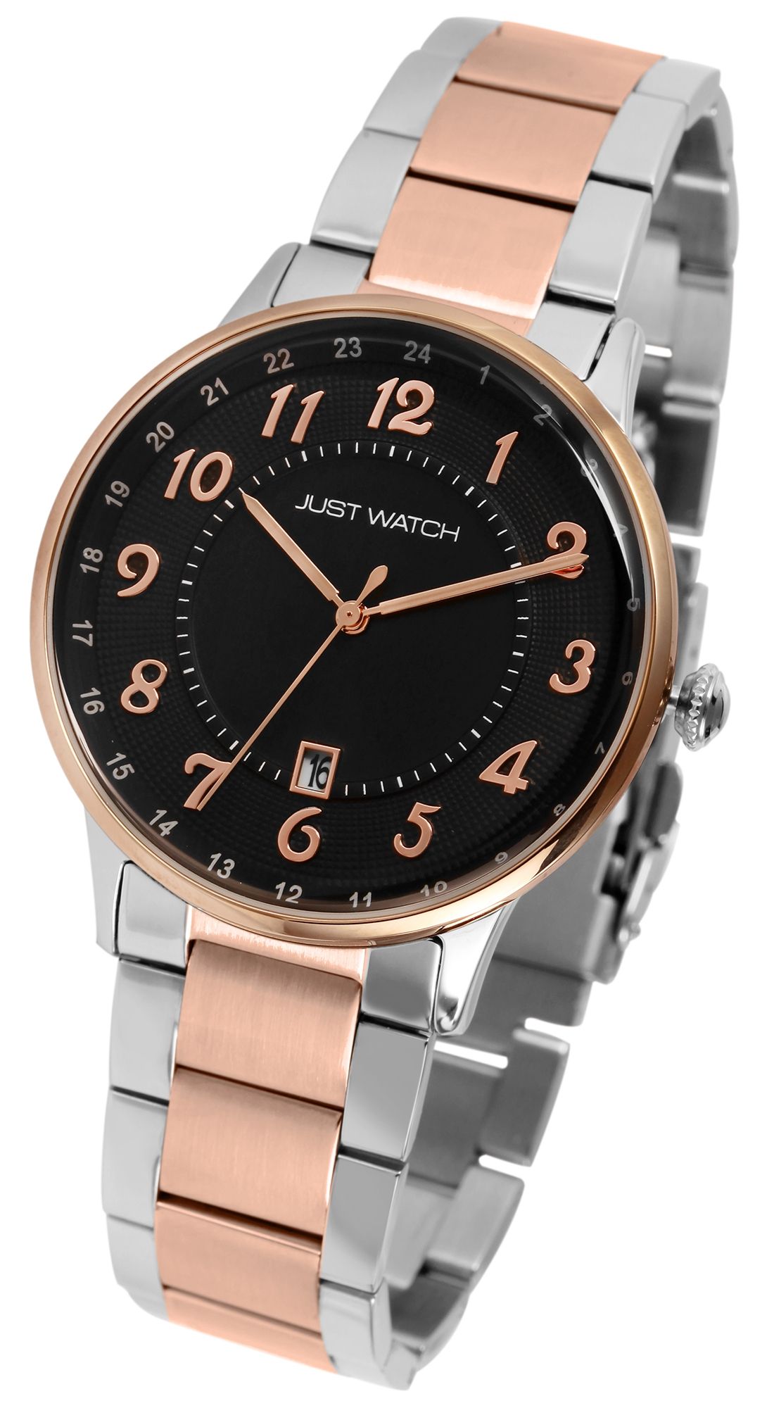 Just Watch Herrenuhr mit Edelstahlarmband, silber- & roségoldfarben