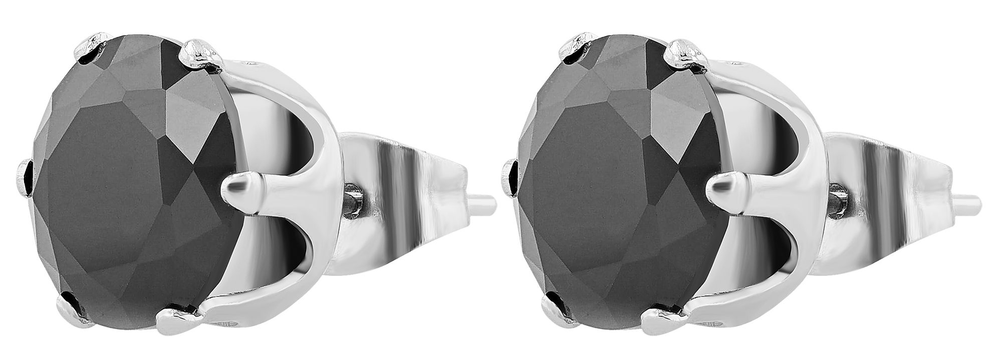 Akzent Ohrstecker "Jule" aus Edelstahl, runder Zirkoniabesatz, Ø 9 mm