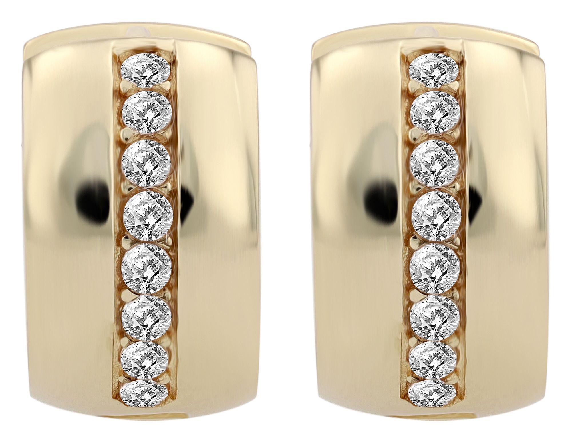 925/- Echt Silber Klapp-Creolen "Poppy", Zirkoniabesatz, poliert, vergoldet