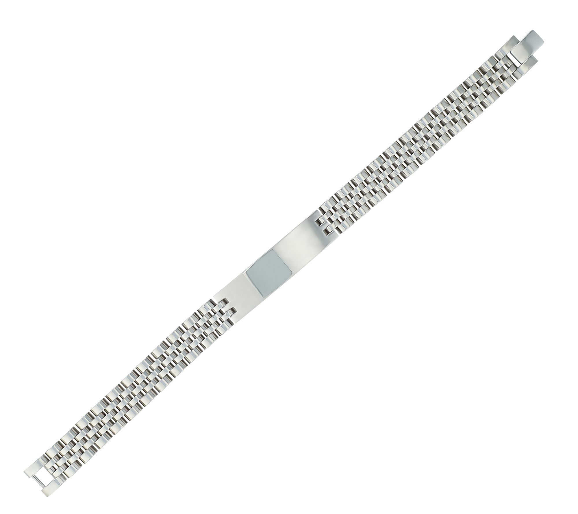 Akzent Edelstahl Armband "Austin" mit Gravurplatte, 21cm, silberfarben
