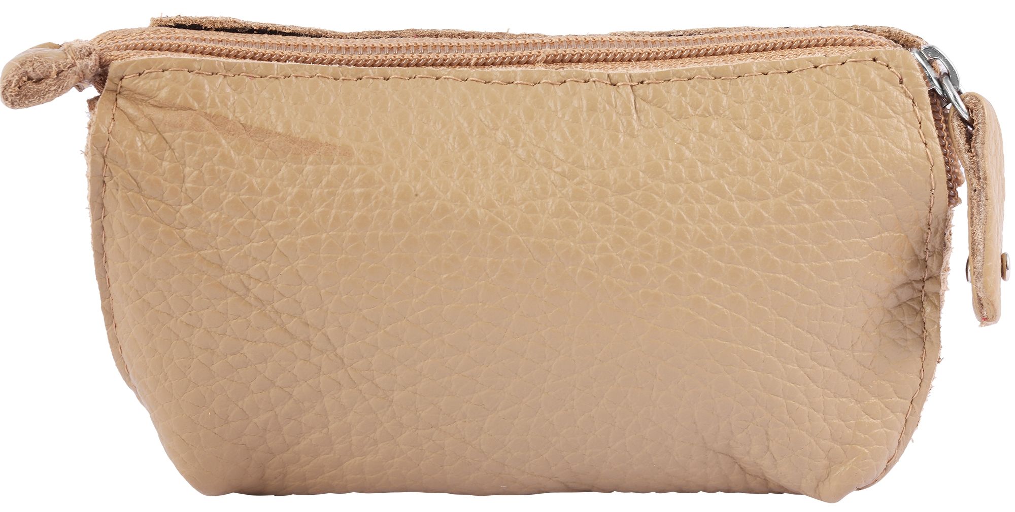Excellanc Schlüsselbeutel aus Echtleder, beige