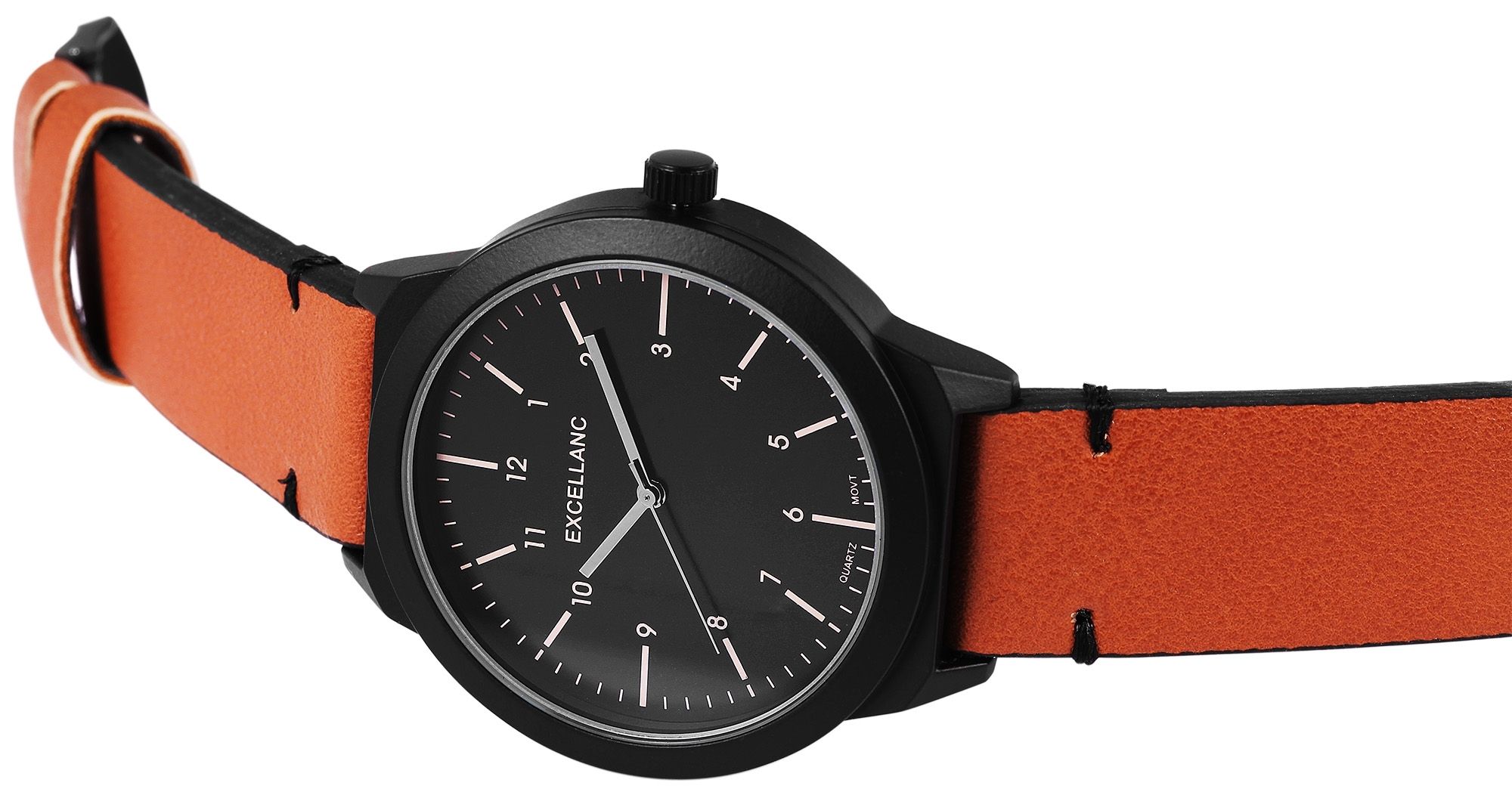 Excellanc Herrenuhr Lederimitationsarmband, braun