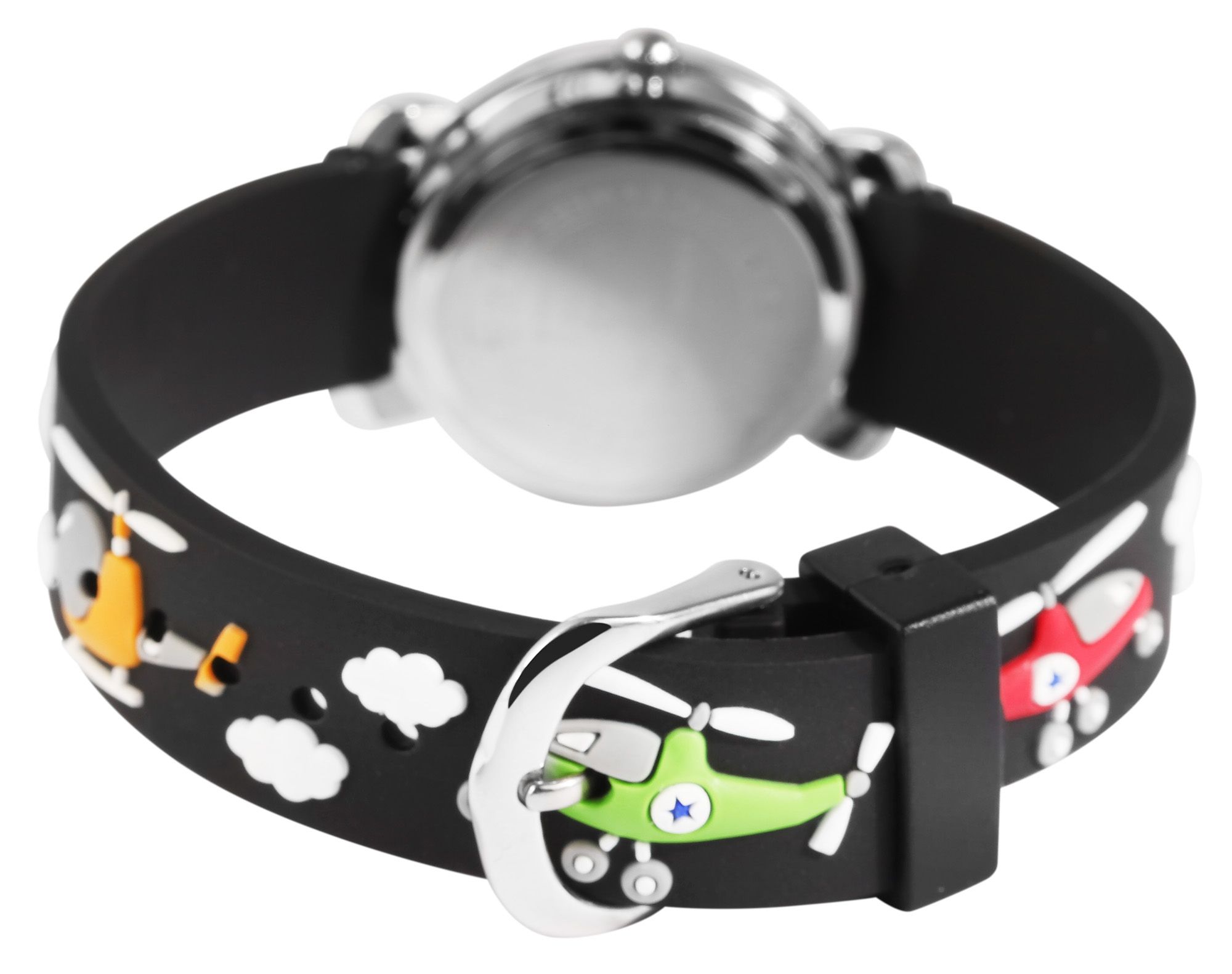 Excellanc Kinderarmbanduhr, Silikonarmband, silberfarben/schwarz
