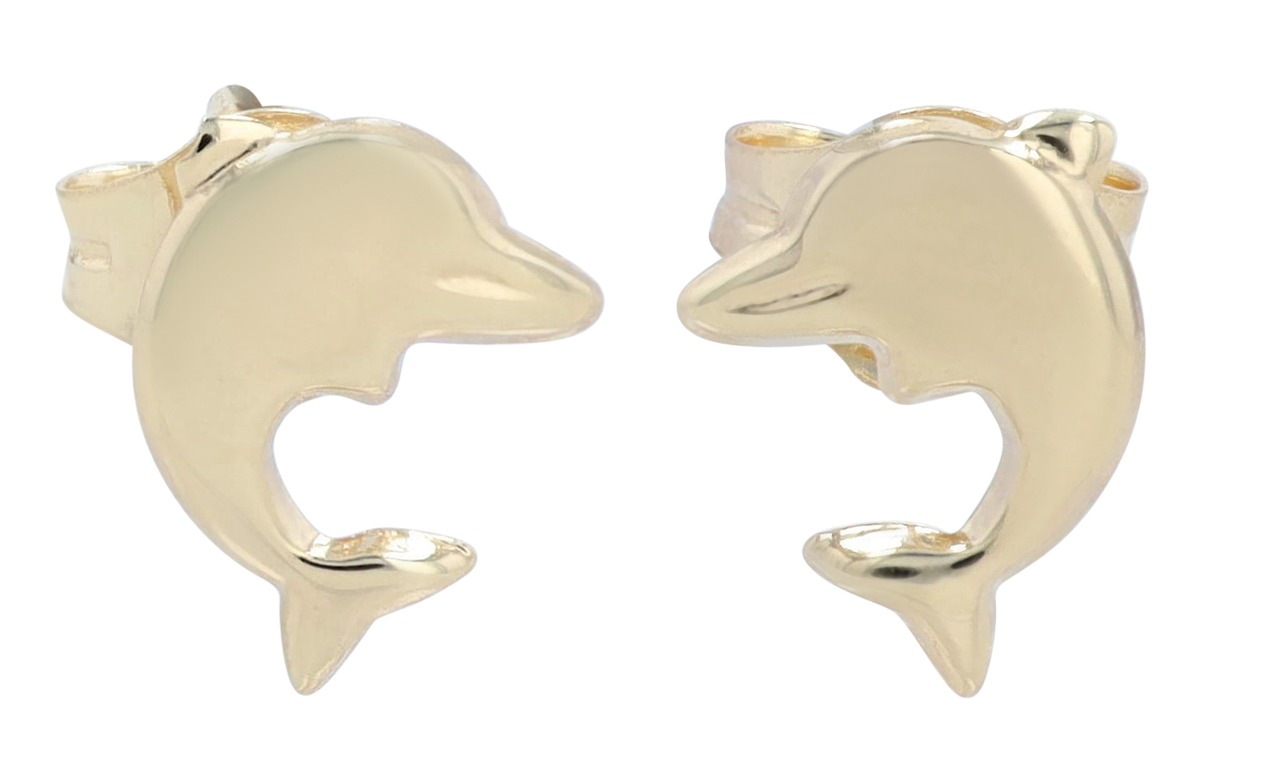"Meeresleuchten  Finny" 333/- Echt Gold Kinder Ohrstecker - Delfin, Gelbgold, 8 Karat