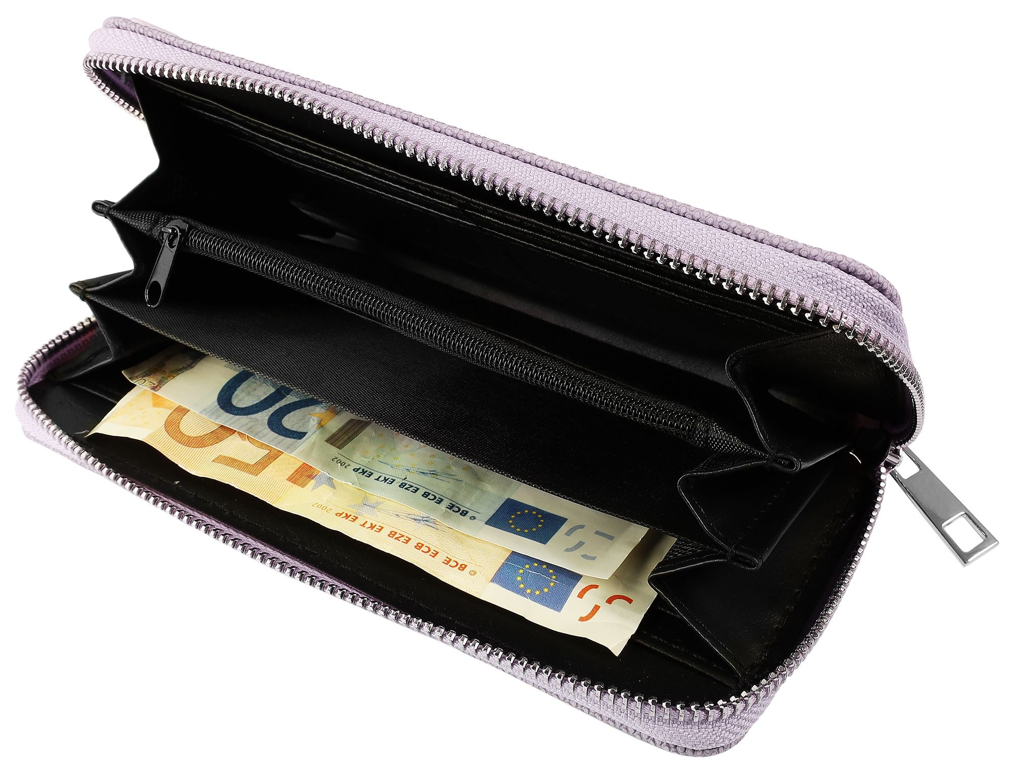Damengeldbörse aus Lederimitat, helllila