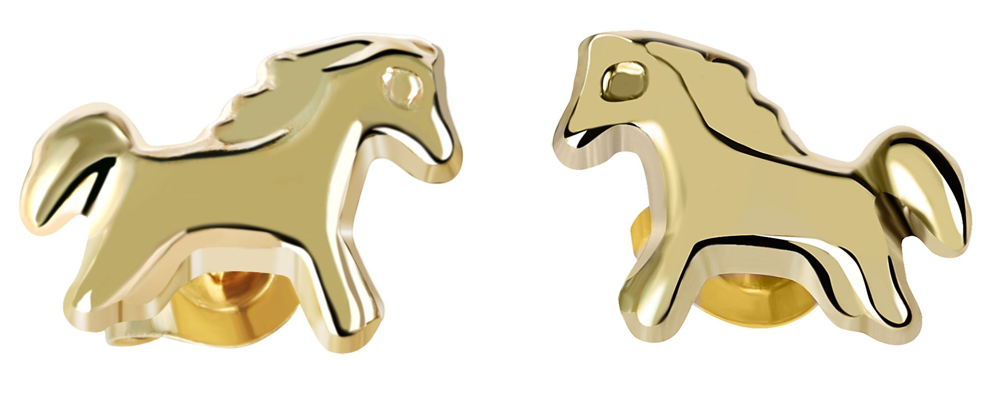 333/- Gold "Fabella" Ohrstecker, Pferd, Gelbgold, 8 Karat, Kinder