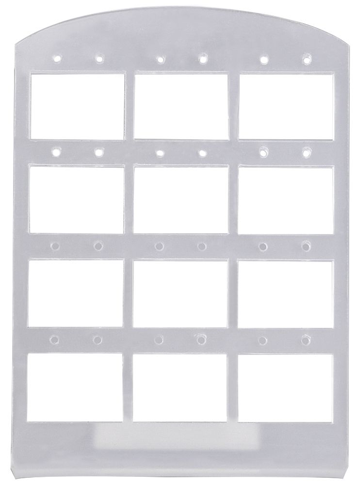 Display für 12 Ohrringe (Dekoserie Shiny), Kunststoff, 13,5 cm, transparent