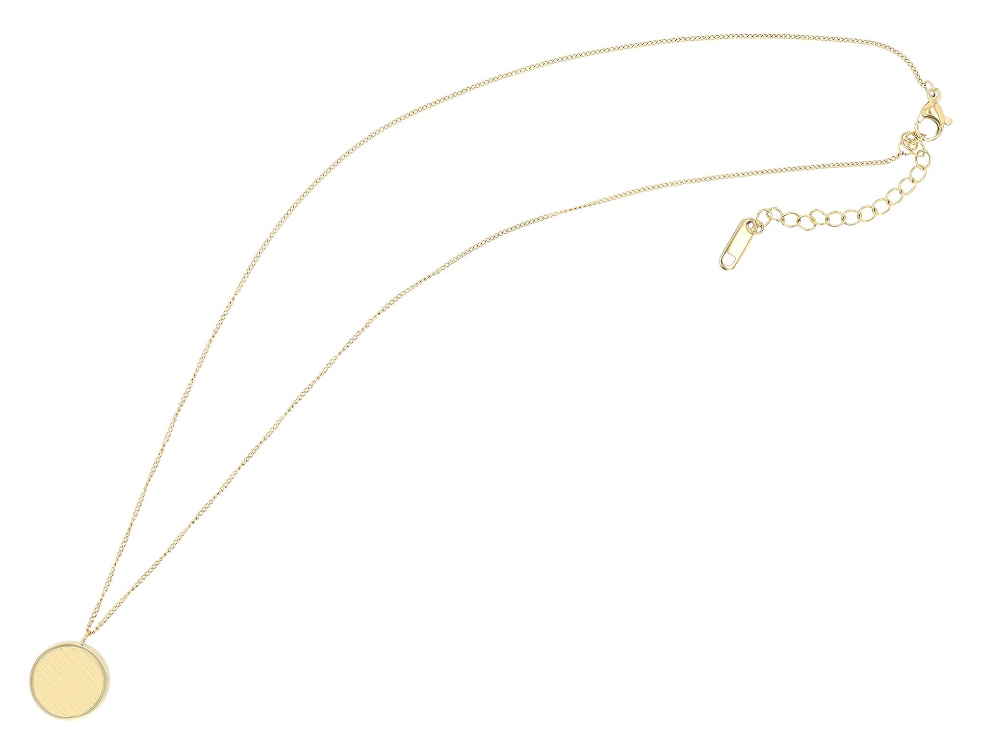 "Circola", Akzent Halskette aus Edelstahl, runder Anhänger Ø 15 mm, goldfarben