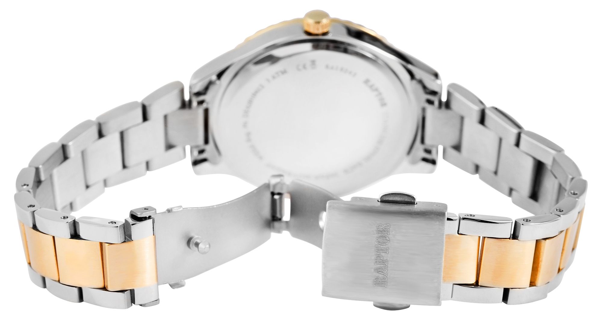 Raptor Damenuhr "Pia" mit Edelstahlarmband, silber- & goldfarben