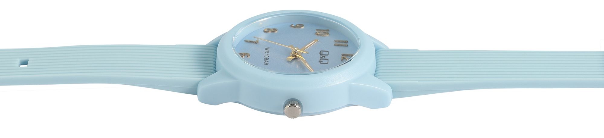 Q&Q Damen-/ Jugenduhr, Kunststoffarmband, 10 ATM, Ø 32 mm, hellblau