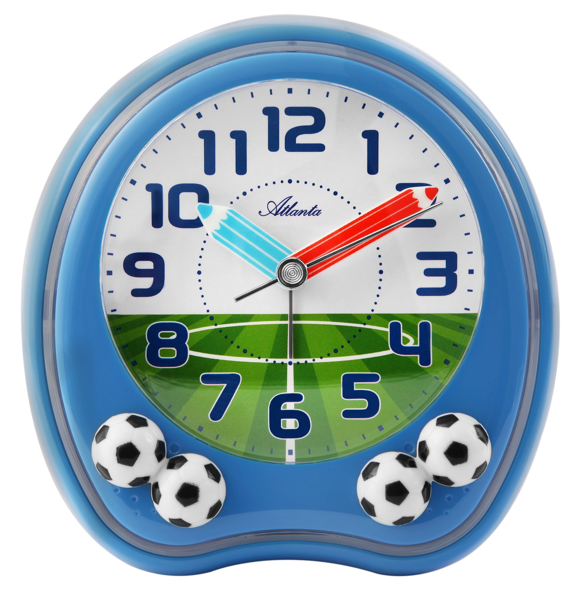 Quarz Kinderwecker mit Fußballmotiven