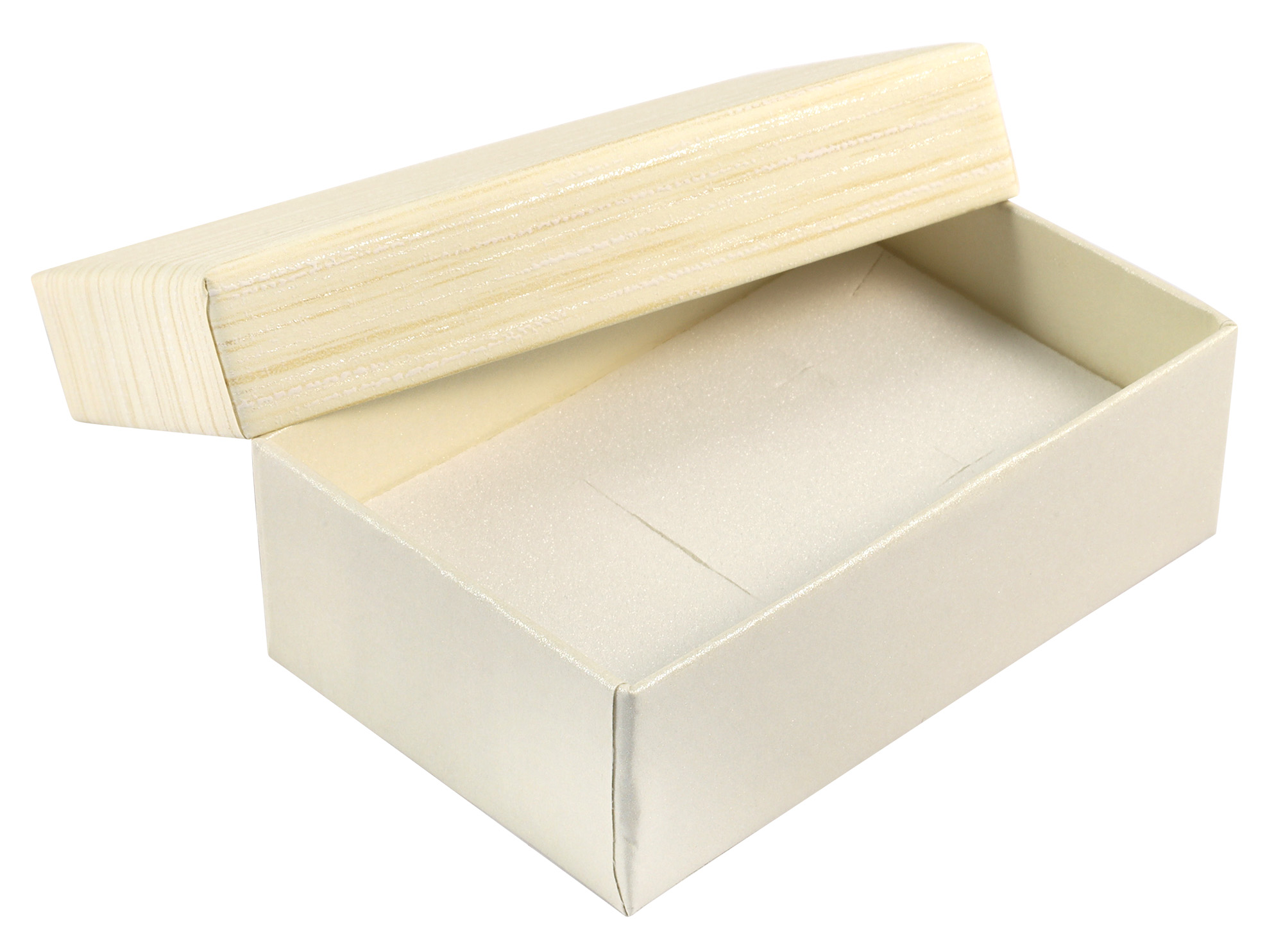 Papp Schmuckboxen, creme, VE24, 5 x 8 cm