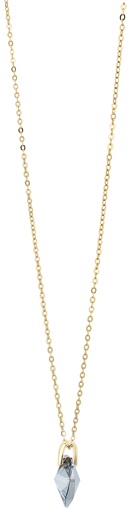 "Shauna" Edelstahlkette mit Swarovski Herz, 40 + 5 cm, goldfarben/ grau