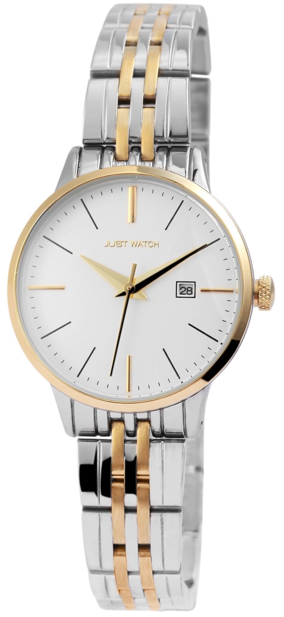 Just Watch Damenuhr "Elizabeth", Edelstahlarmband, Ø 31 mm, bicolor (silber-/ goldfarben)