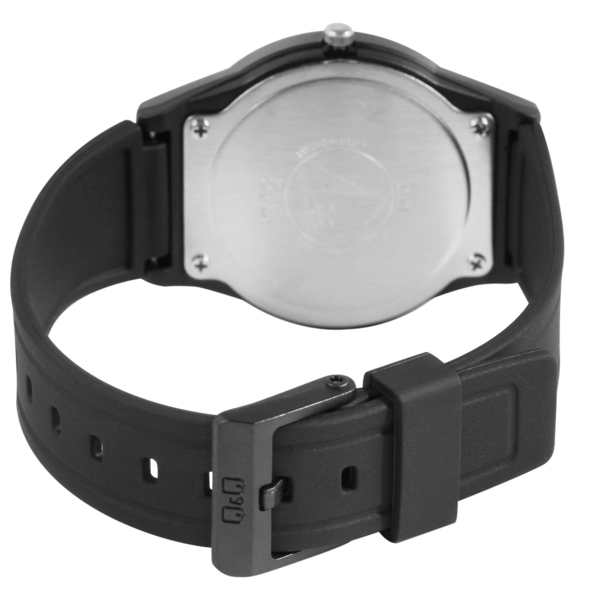 Q&Q Unisexuhr mit Silikonarmband, 10 Bar, schwarz/rot
