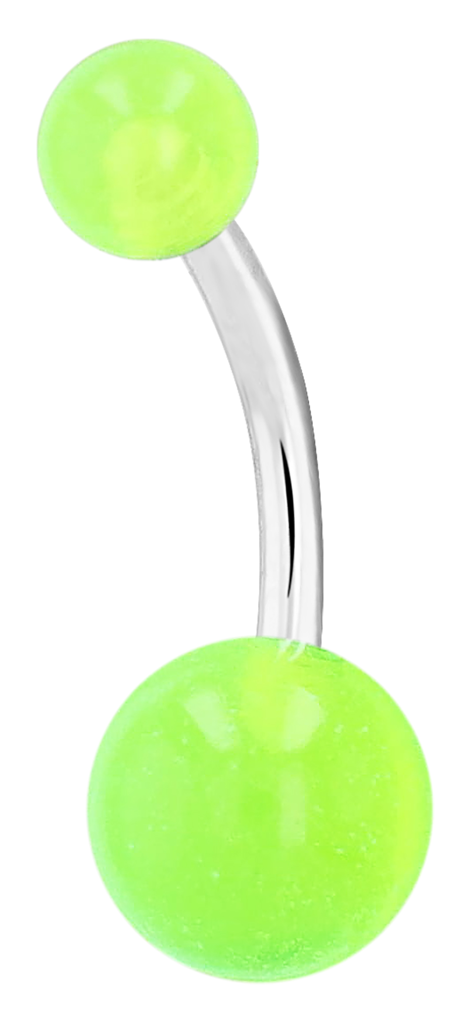 "Nurdane" Bauchnabelpiercing, VE 6, Edelstahl, Länge 10 mm/ Stärke 1,5 mm, neongrün