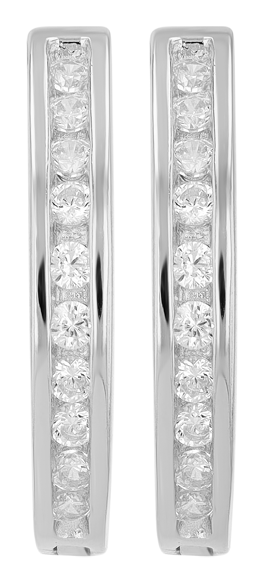 "Simarong" 925/- Echt Silber Creolen Ø 16 mm, mit Zirkonia, rhodiniert