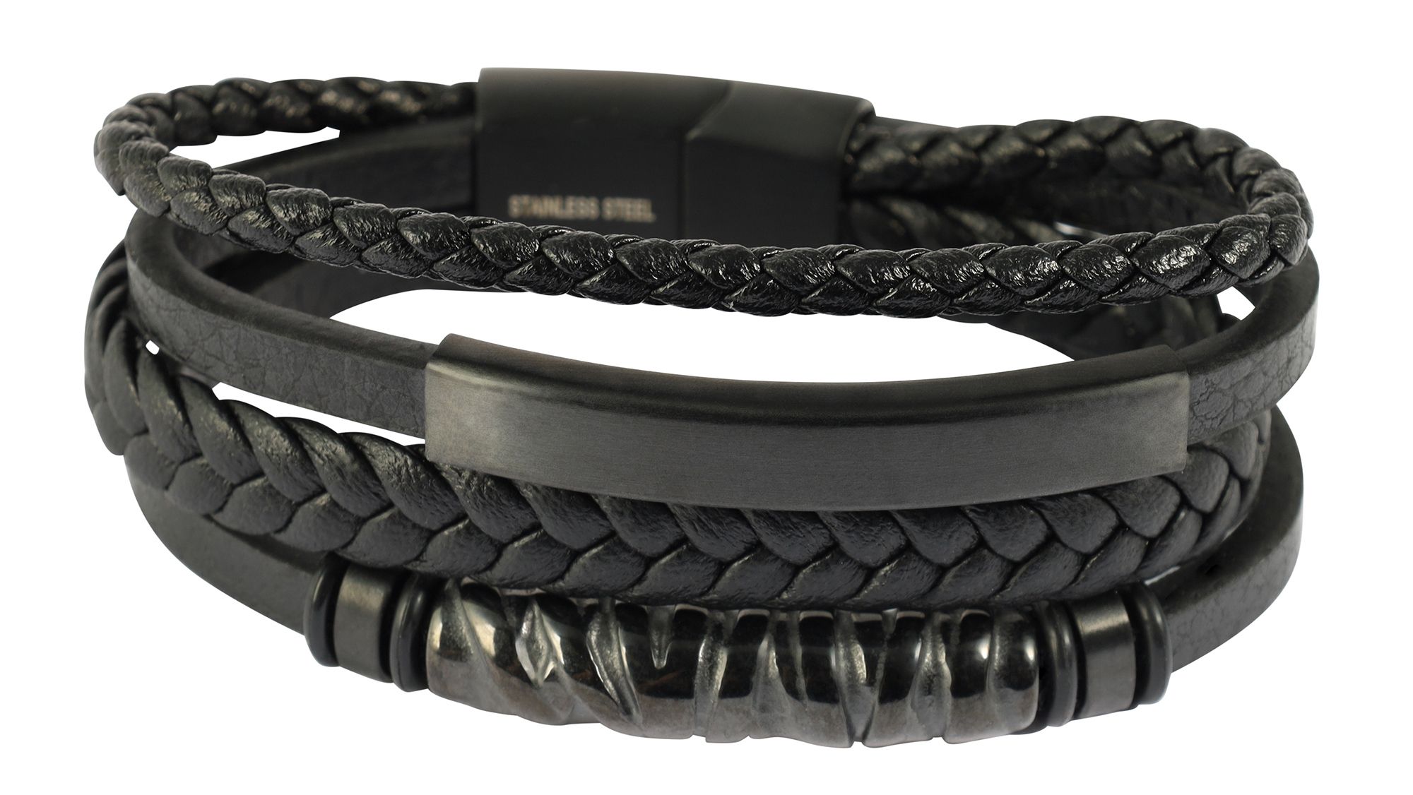 "Nicol" 19 cm, Armband aus Lederimitat mit Gravurplatte, VE-4