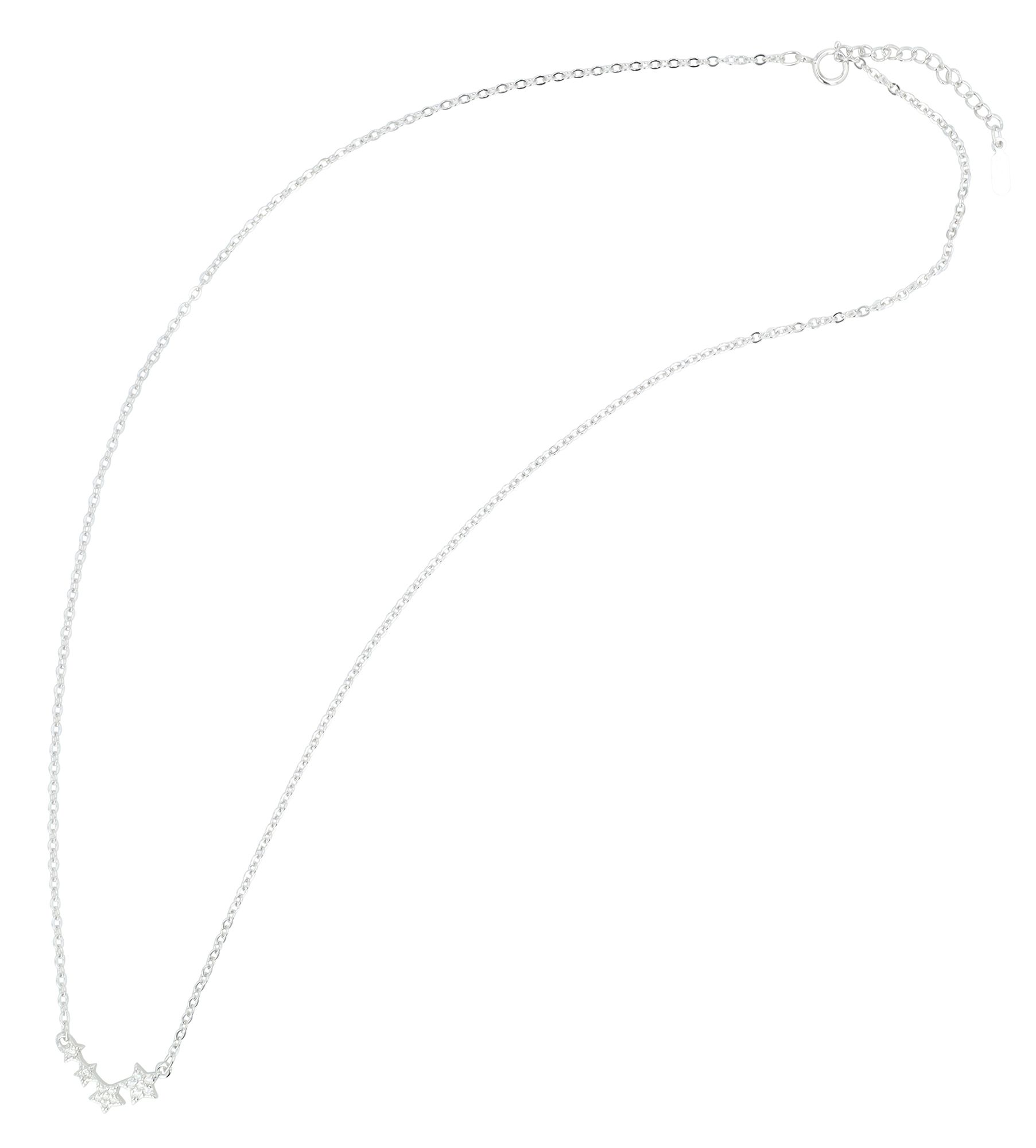 925/- Echt Silber Halskette mit Sternmotiven "Helena", 925/rhodiniert