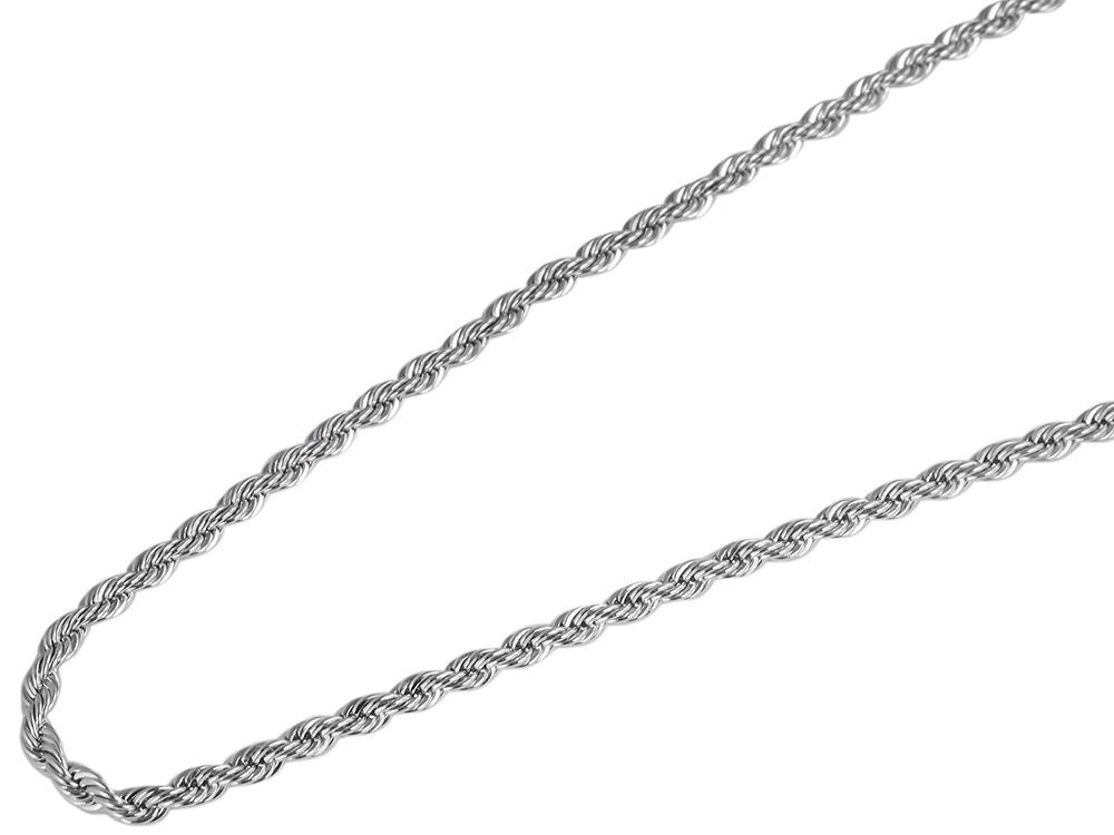 Akzent Kordelkette aus Edelstahl, silberfarbig, Stärke 2mm