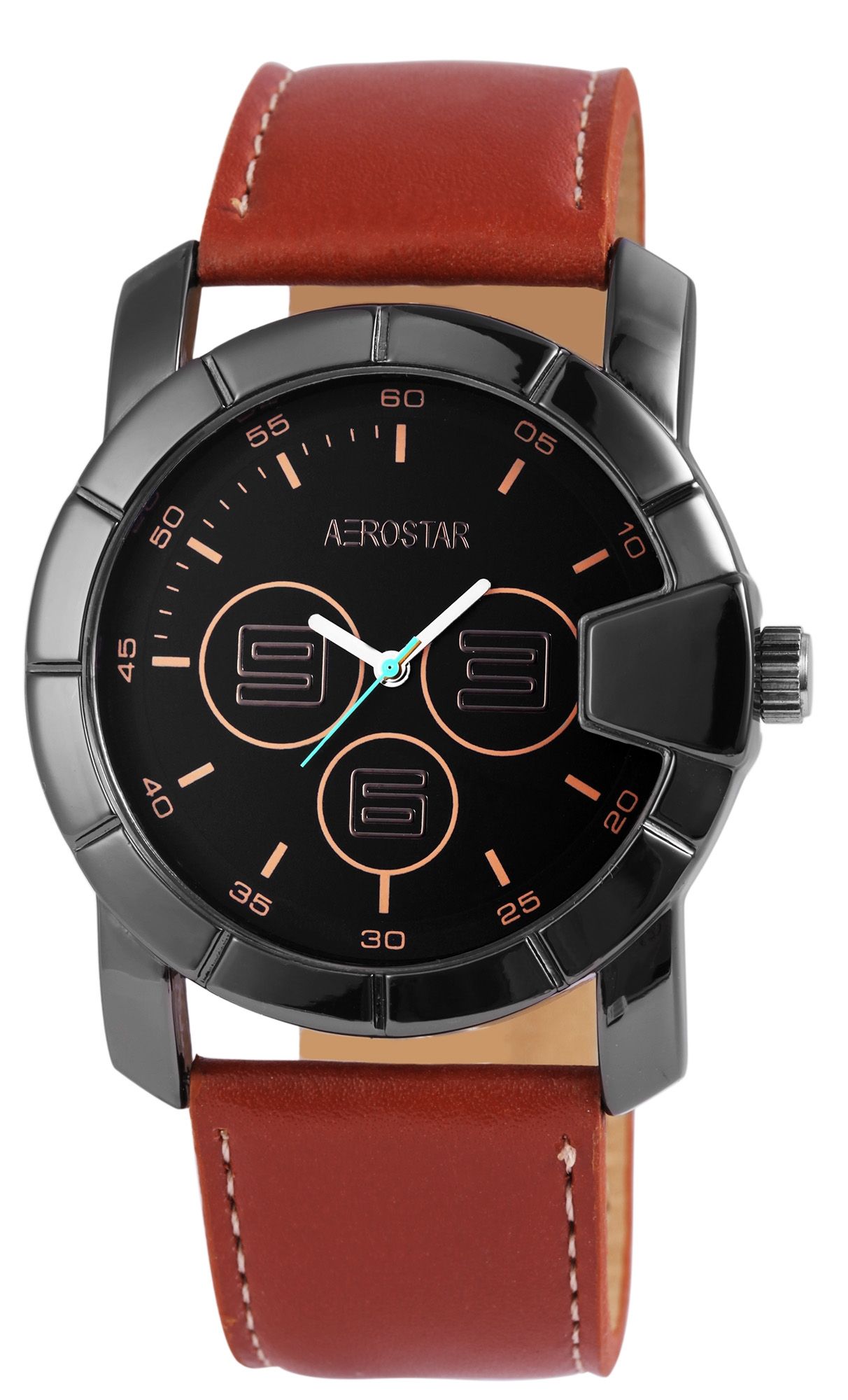 Aerostar Herrenuhr mit Lederimitationsarmband