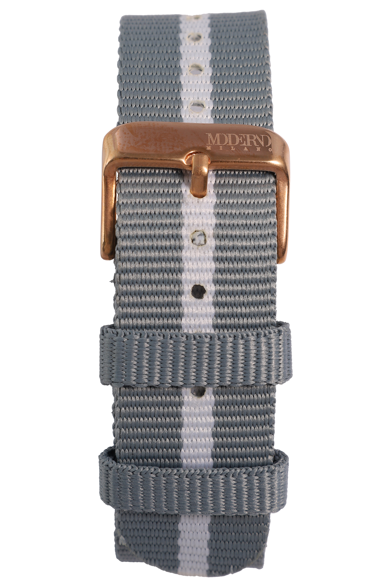 Moderno Milano - Nylon-NATO-Band, 20 mm (hellblau/ weiß)