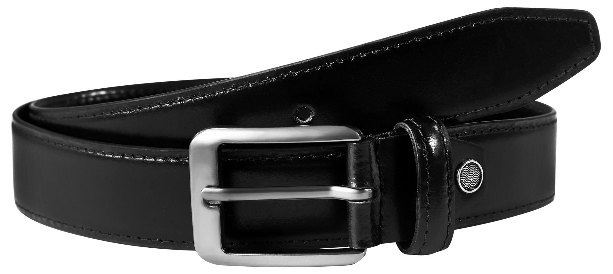 Leonardo Verrelli Gürtel Echt Leder Gürtel, kürzbar, schwarz, 100 cm