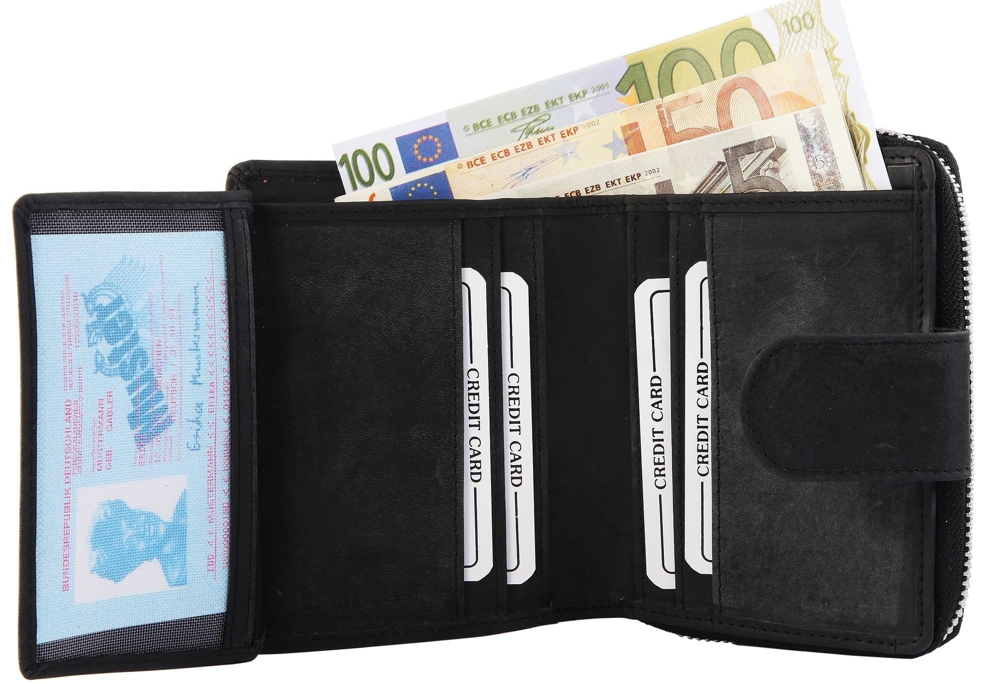Leonardo Verrelli Geldbörse in schwarz, RFID