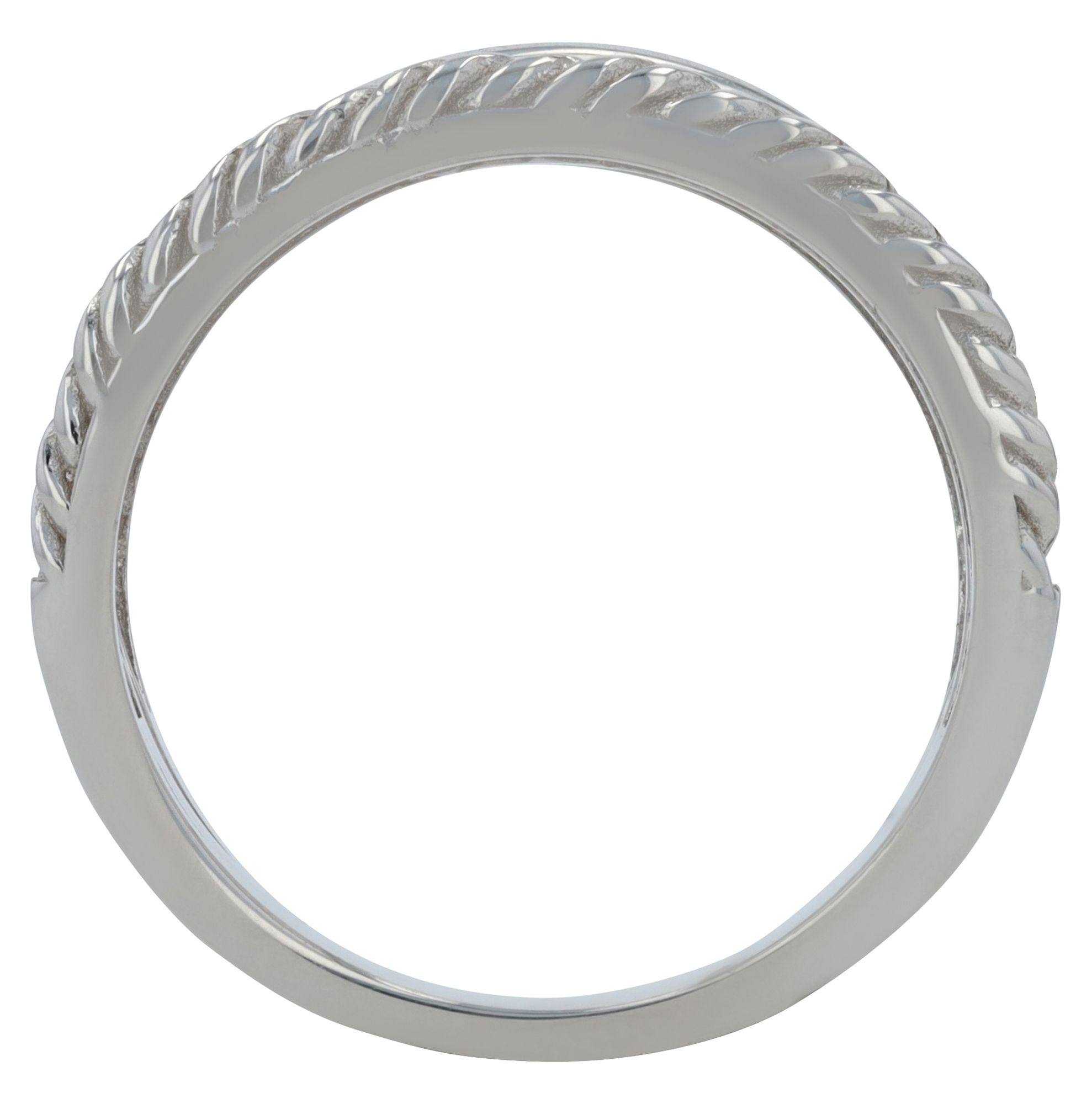 "Ambre" 925/- Echt Silber Damenring, rhodiniert und mit Besatz, Gr. 52