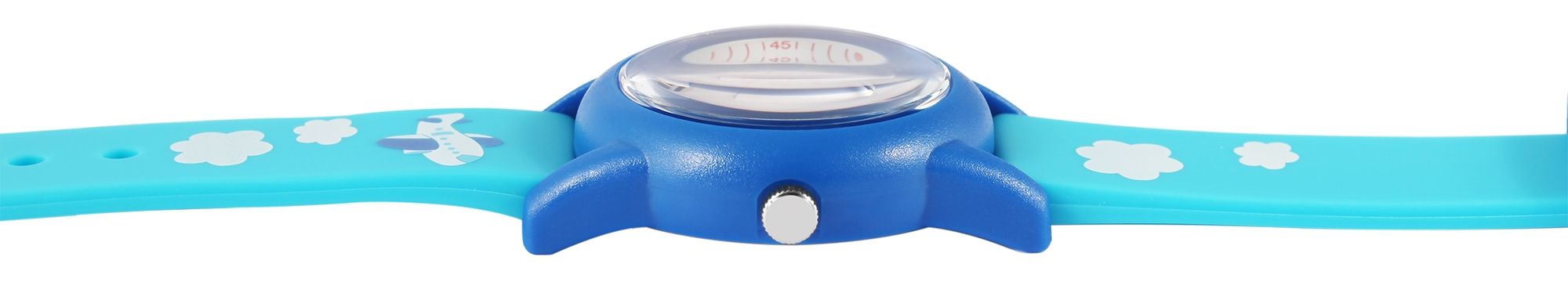 Q&Q Kinderuhr "Flugzeug", Band aus Resin, 10 ATM