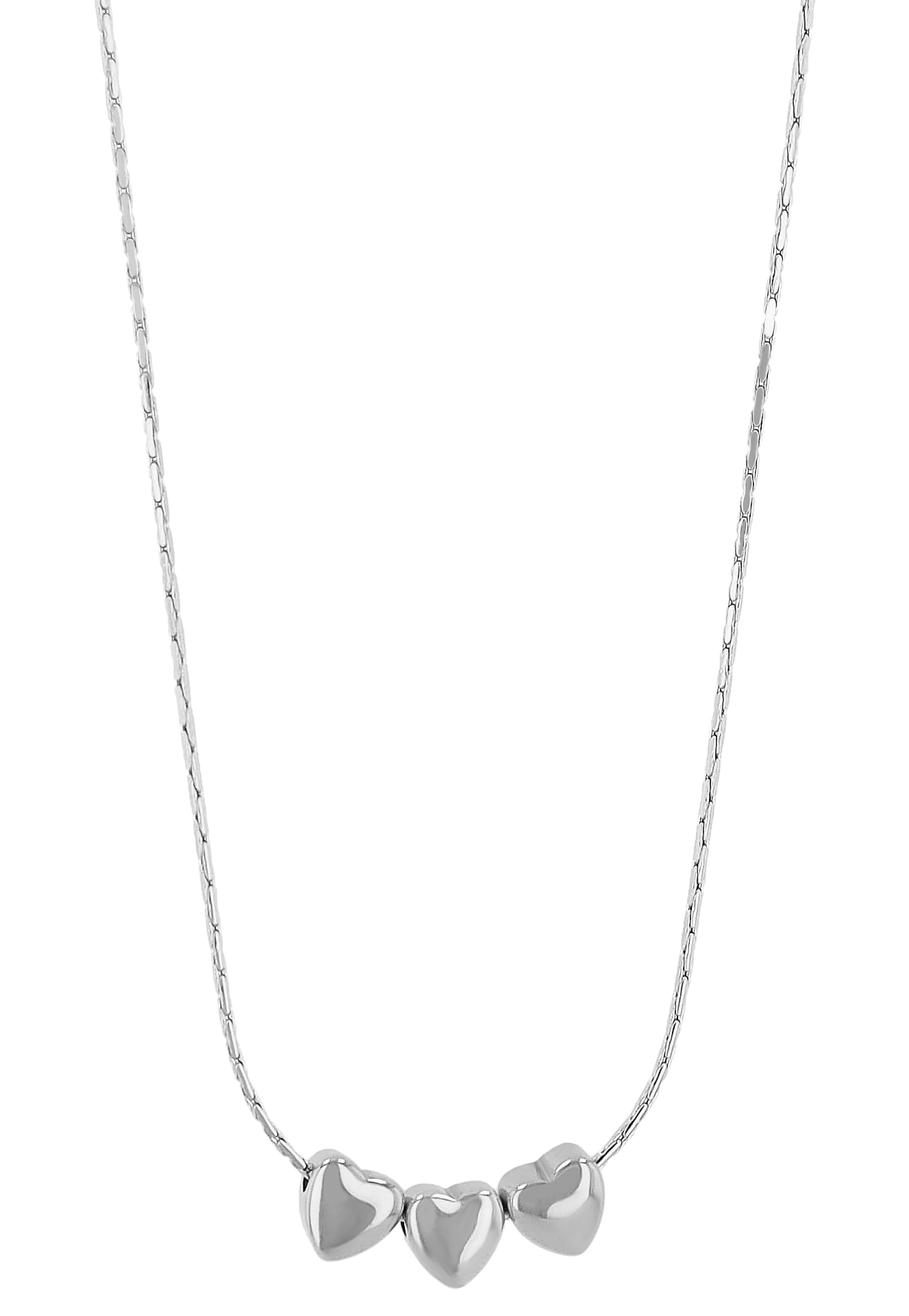 "Shenmi" Edelstahlkette mit Anhänger, Herz , 41 + 5 cm