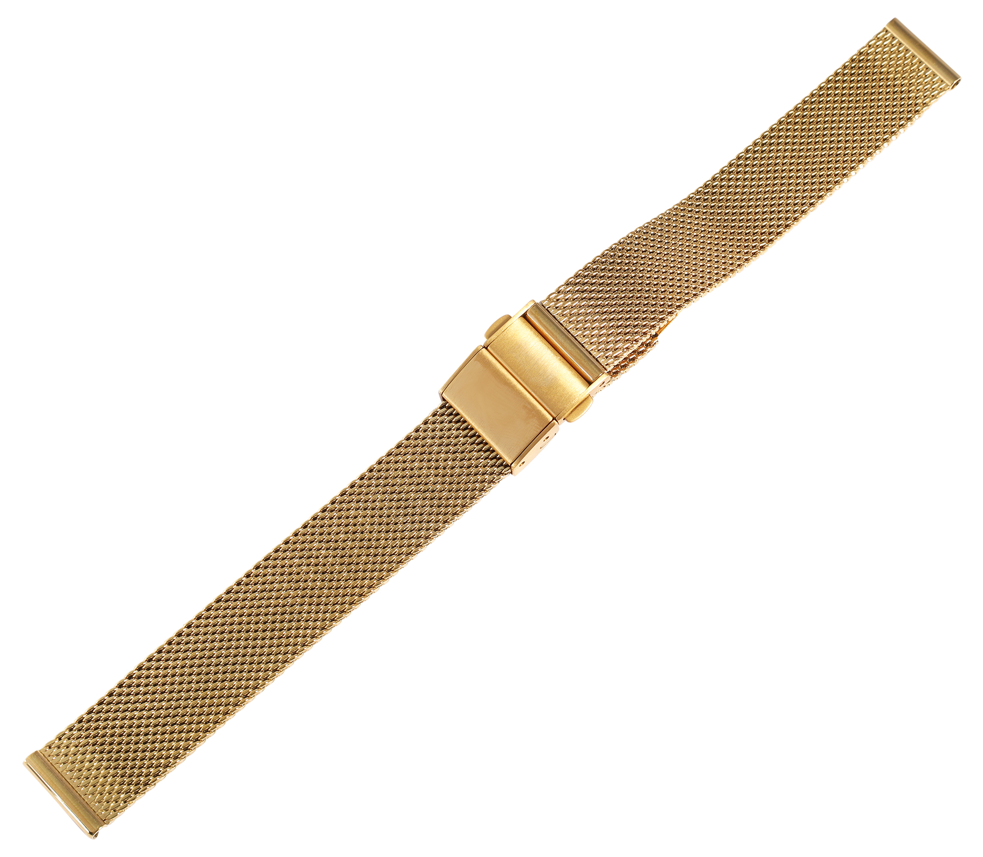 Edelstahl-Milanese (Quick-Release), Faltschließe, goldfarben, 14 mm