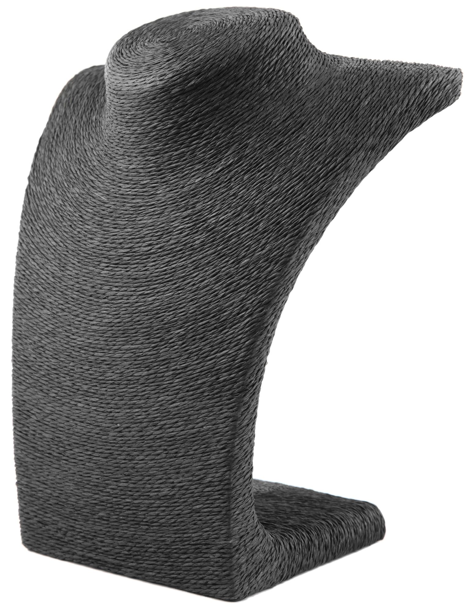 Büste aus Bastfaser, schwarz, 23 cm x 19,5 cm x 5,5 cm
