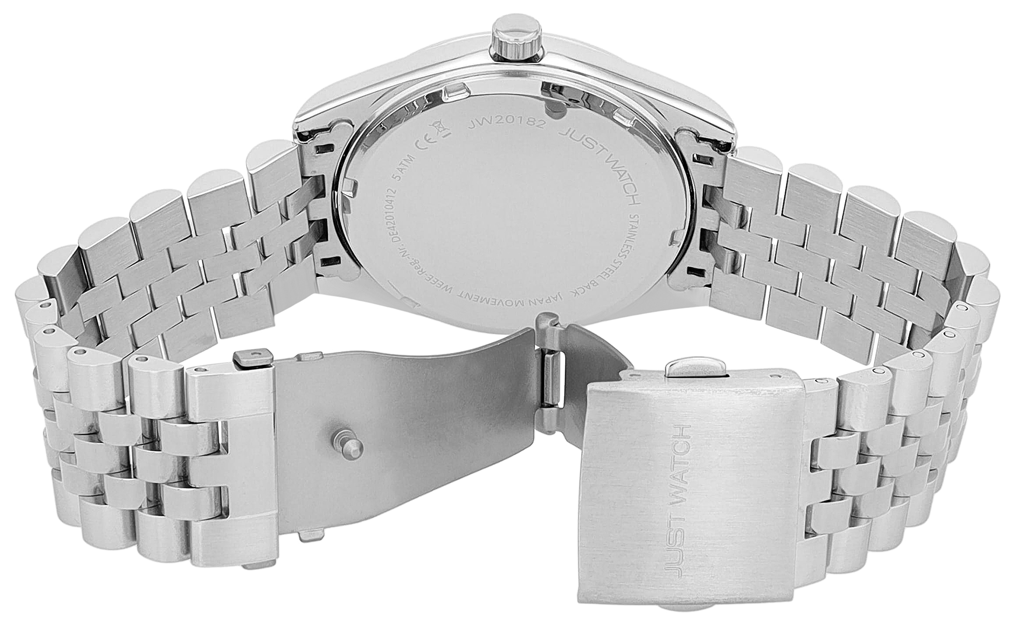 Just Watch Herrenuhr "Harald" mit Edelstahl Gliederarmband, Datumsanzeige, Ø 42 mm, 5ATM, schwarz/silberfarben