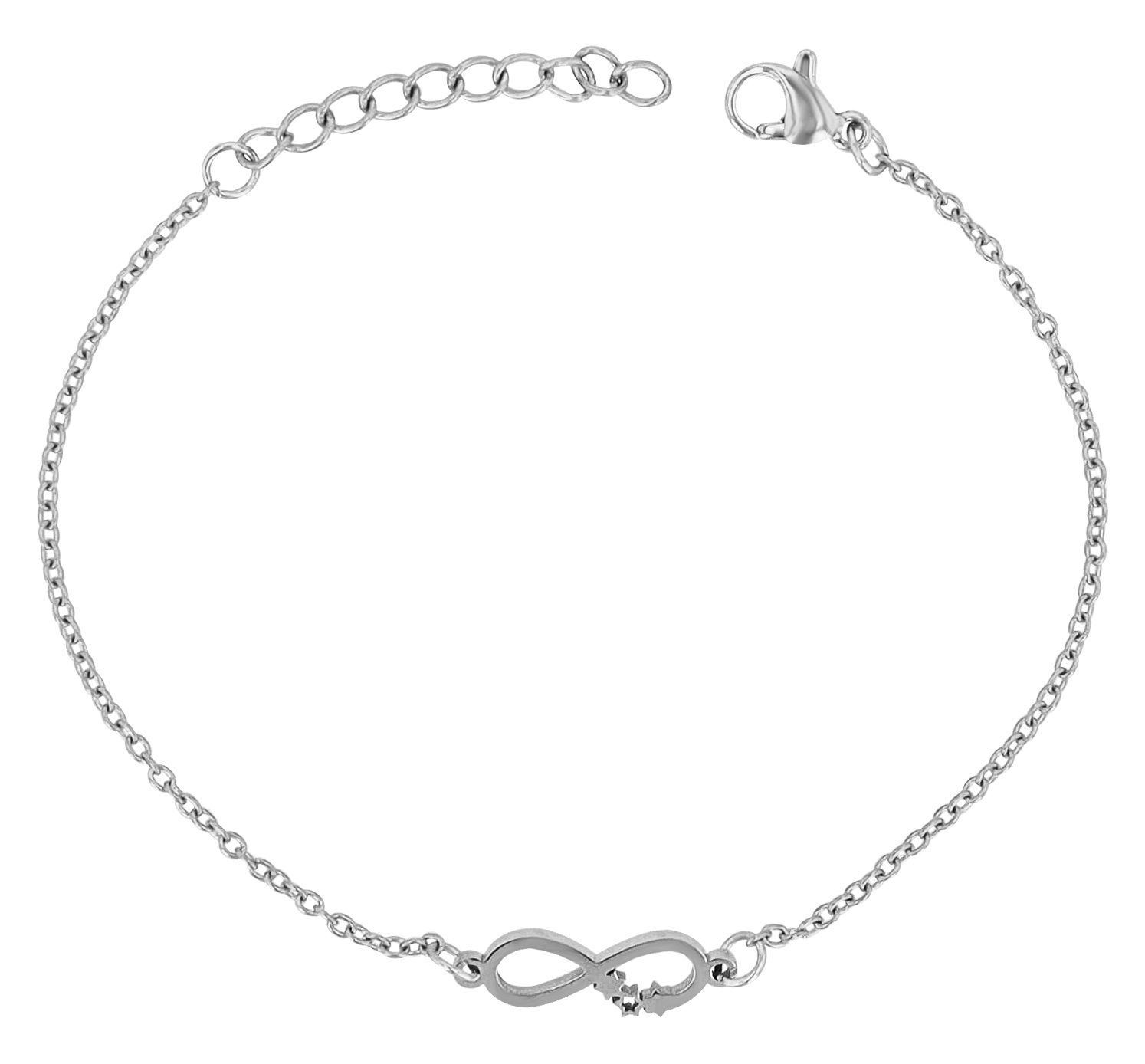 Akzent Infinity-Armband aus Edelstahl, silberfarben