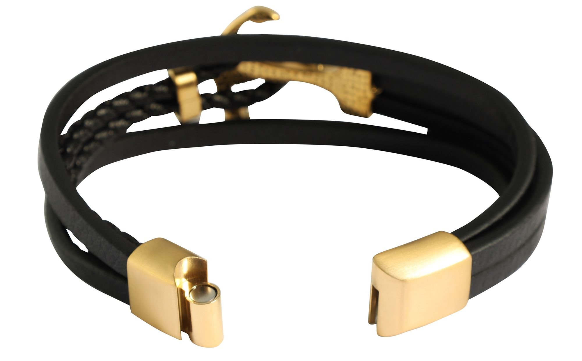 "Alfons" 23 cm, Armband aus Lederimitat, Anker, VE 4