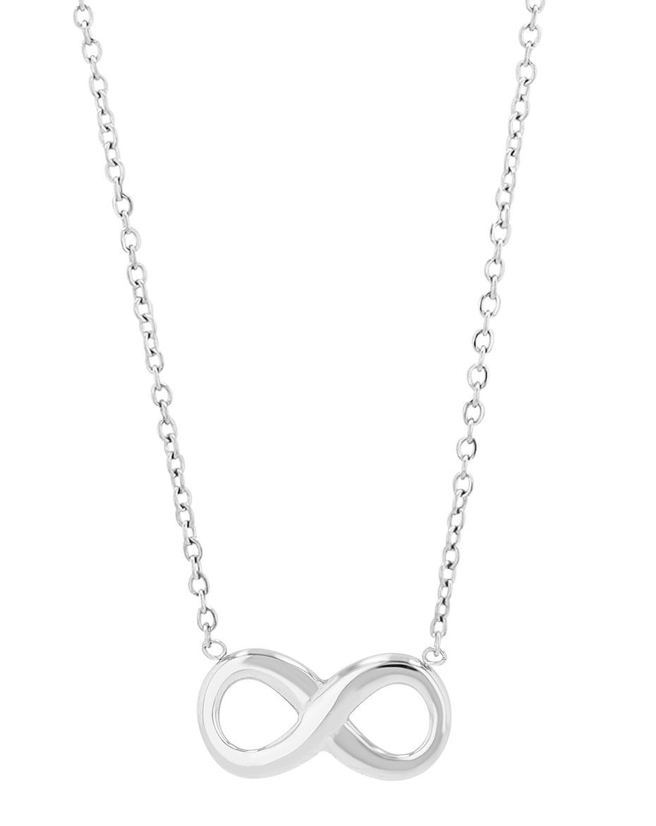 Akzent Infinity-Halskette "Idris" aus Edelstahl, 43+5 cm, silberfarben