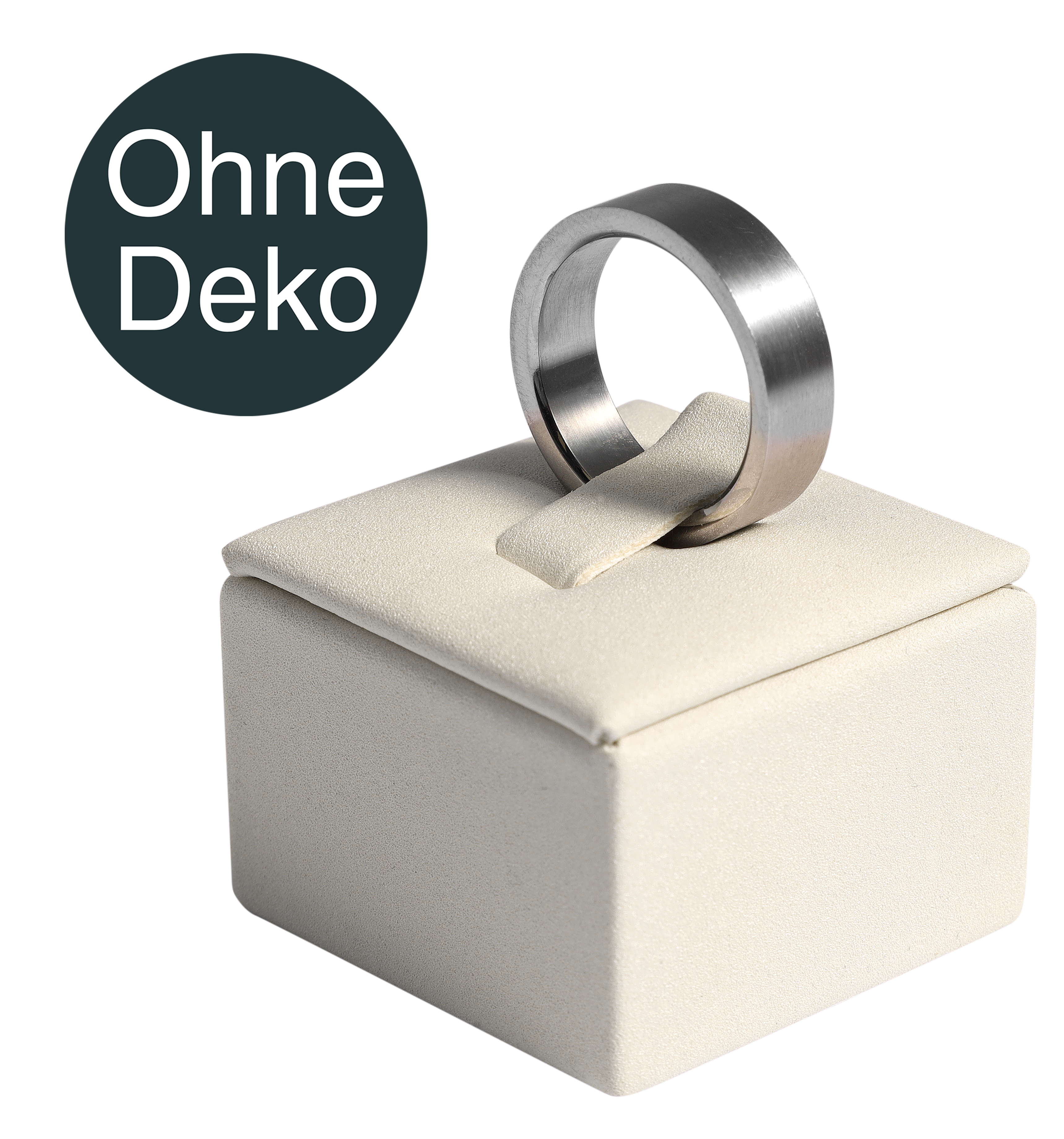 Ringaufsteller (Dekoserie Soft), PU-bezogen, Höhe 3 cm, weiß