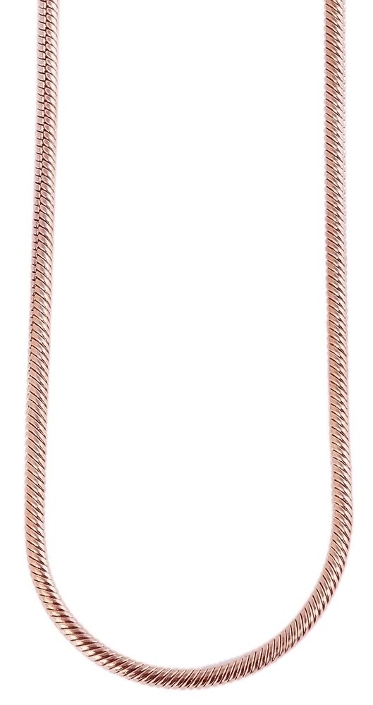 Akzent Edelstahl Schlangenkette, IP plattiert, roségoldfarbig, 60+5 cm
