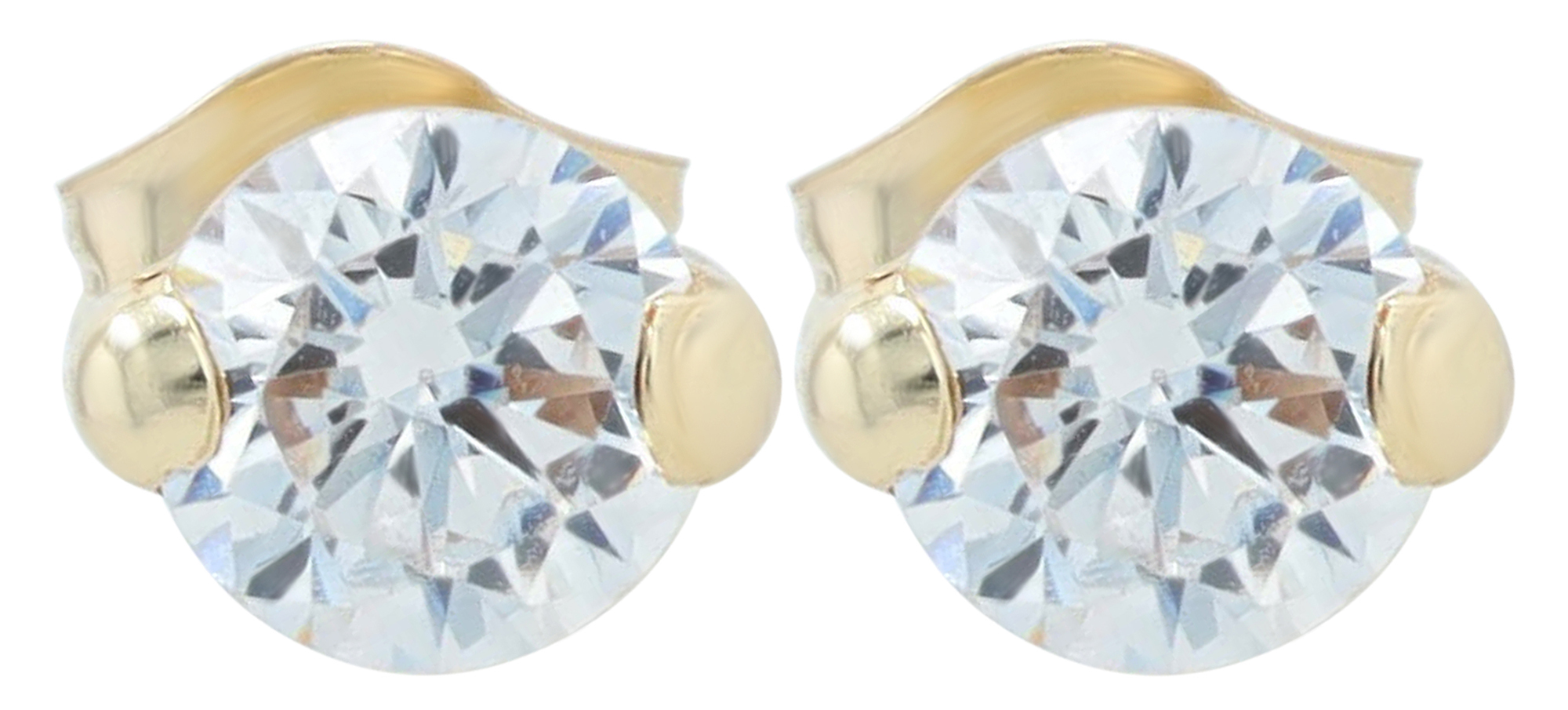 333/- Echt Gold "Lumea" Ohrstecker - Zirkonia Ø 4 mm, Gelbgold, 8 Karat